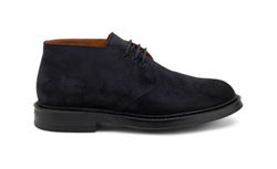 FRAU POLACCHINO STRINGATO BLU WAXY GOMMA CAMOSCIO BLU